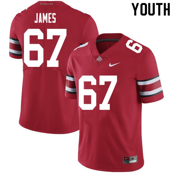 Ohio State Buckeyes #67 Jakob James Youth Player Jersey Red